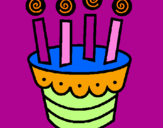 Coloring page Cake with candles painted byluisa     luisa  luisa