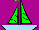 Coloring page Sailing boat painted byantonella