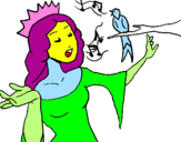 Coloring page Princess singing painted byjhtfg