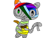 Coloring page Doodle the cat mummy painted bynicolas ospina