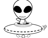 Coloring page Alien painted bym