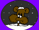 Coloring page Squirrel in snowball painted byKaokao