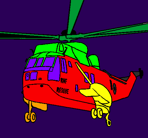 Coloring page Helicopter to the rescue painted bymitchell elli luke