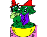 Coloring page Witch and potion painted bynicolas ospina