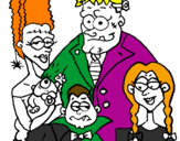 Coloring page Family of monsters painted bymj