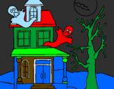 Coloring page Ghost house painted bynicolas ospina