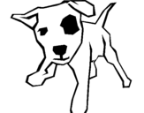 Coloring page Puppy with a spot over its eye painted by1