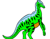 Coloring page Striped Parasaurolophus painted bybenjamin
