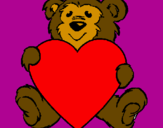 Coloring page Bear in love painted bygolda 