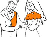 Coloring page Exchange of wedding ring painted bysally