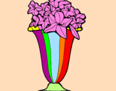 Coloring page Vase of flowers painted byitzel
