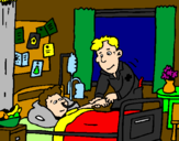 Coloring page Little boy in hospital painted byBruce 