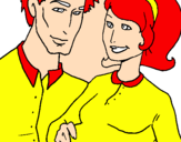 Coloring page Father and mother painted bydiana