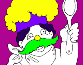 Coloring page Chef with moustache painted byluisa     luisa  luisa
