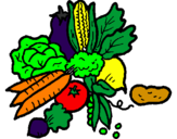 Coloring page vegetables painted byRoxie