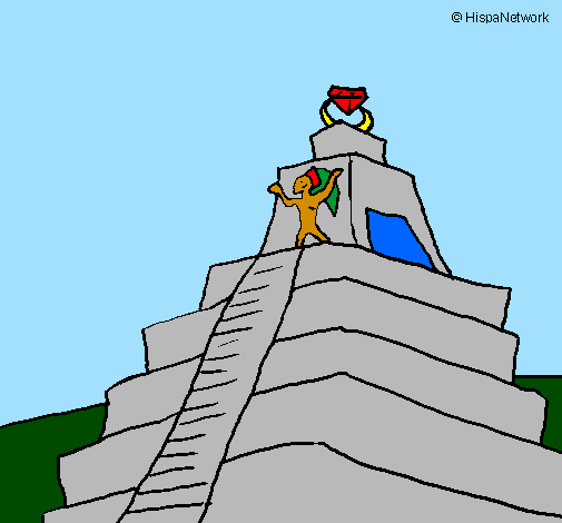 Coloring page Tikal's Temple painted bylogan