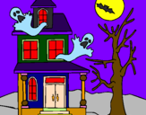 Coloring page Ghost house painted bynatalia