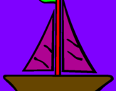 Coloring page Sailing boat painted bylopu