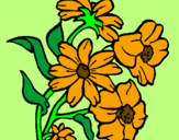 Coloring page Flowers painted bySazy