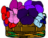 Coloring page Basket of flowers 12 painted byNina