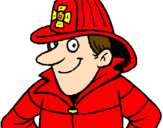 Coloring page Firefighter painted byfire fighter