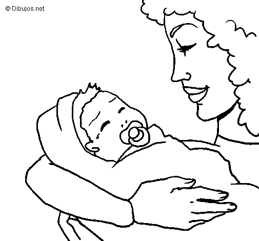 Coloring page Mother and daughter II painted byAndoni