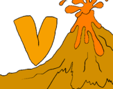 Coloring page Volcano  painted byNICOL