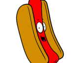 Coloring page Hot dog painted bypop