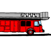 Coloring page Fire engine with ladder painted by>Francesco
