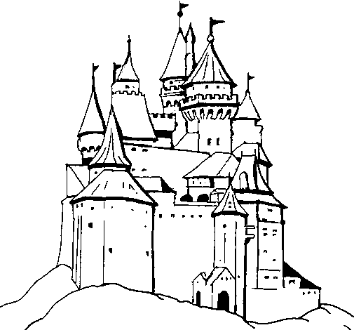 Coloring page Medieval castle painted bycastle