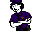 Coloring page Police woman painted byYesenia V.lopez