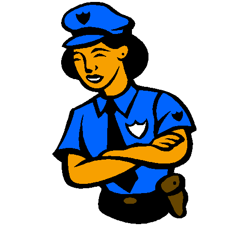 Coloring page Police woman painted bymummy