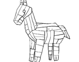 Coloring page Trojan horse painted byMorgan
