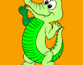Coloring page Baby crocodile painted byiv%uFFFDn