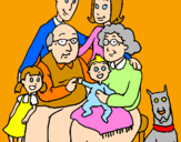 Coloring page Family  painted byEMMANUEL