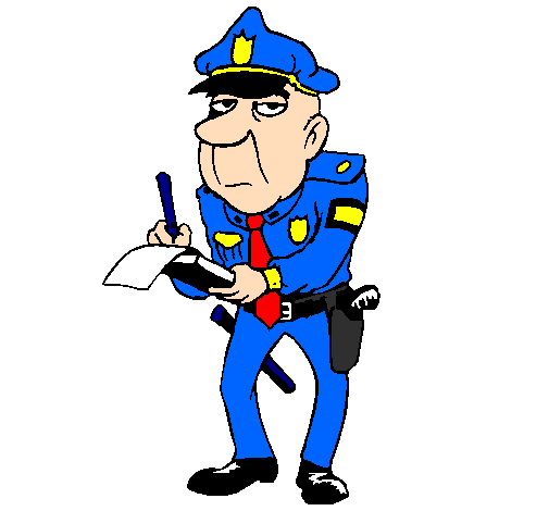 Coloring page Police officer giving a fine painted bypolice office