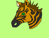 Coloring page Zebra II painted byz