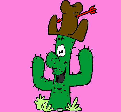 Coloring page Cactus with hat painted byFFFDoso