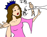 Coloring page Princess singing painted byabby