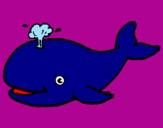 Coloring page Whale shooting out water painted byFFFDoso