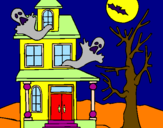 Coloring page Ghost house painted byFFFDoso
