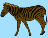 Coloring page Zebra painted byz