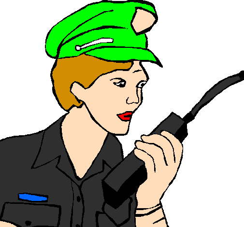Coloring page Police officer with walkie-talkie painted byNathan