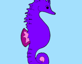 Coloring page Sea horse painted byMom