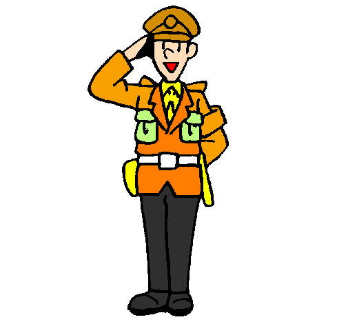Coloring page Police officer waving painted byNathan