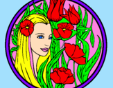 Coloring page Princess of the forest 3 painted bycarolina