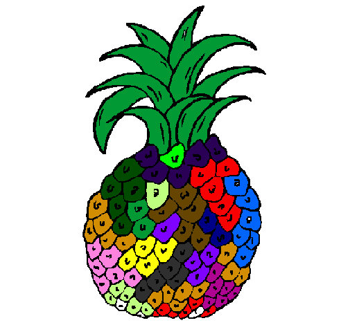 Coloring page pineapple painted bykainat