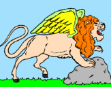 Coloring page Winged lion painted byeime