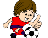 Coloring page Boy playing football painted bymireia
