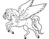 Coloring page Pegasus flying painted byButterfly